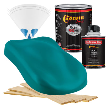 Bright Racing Aqua - Hot Rod Flatz Flat Matte Satin Urethane Auto Paint - Complete Quart Paint Kit