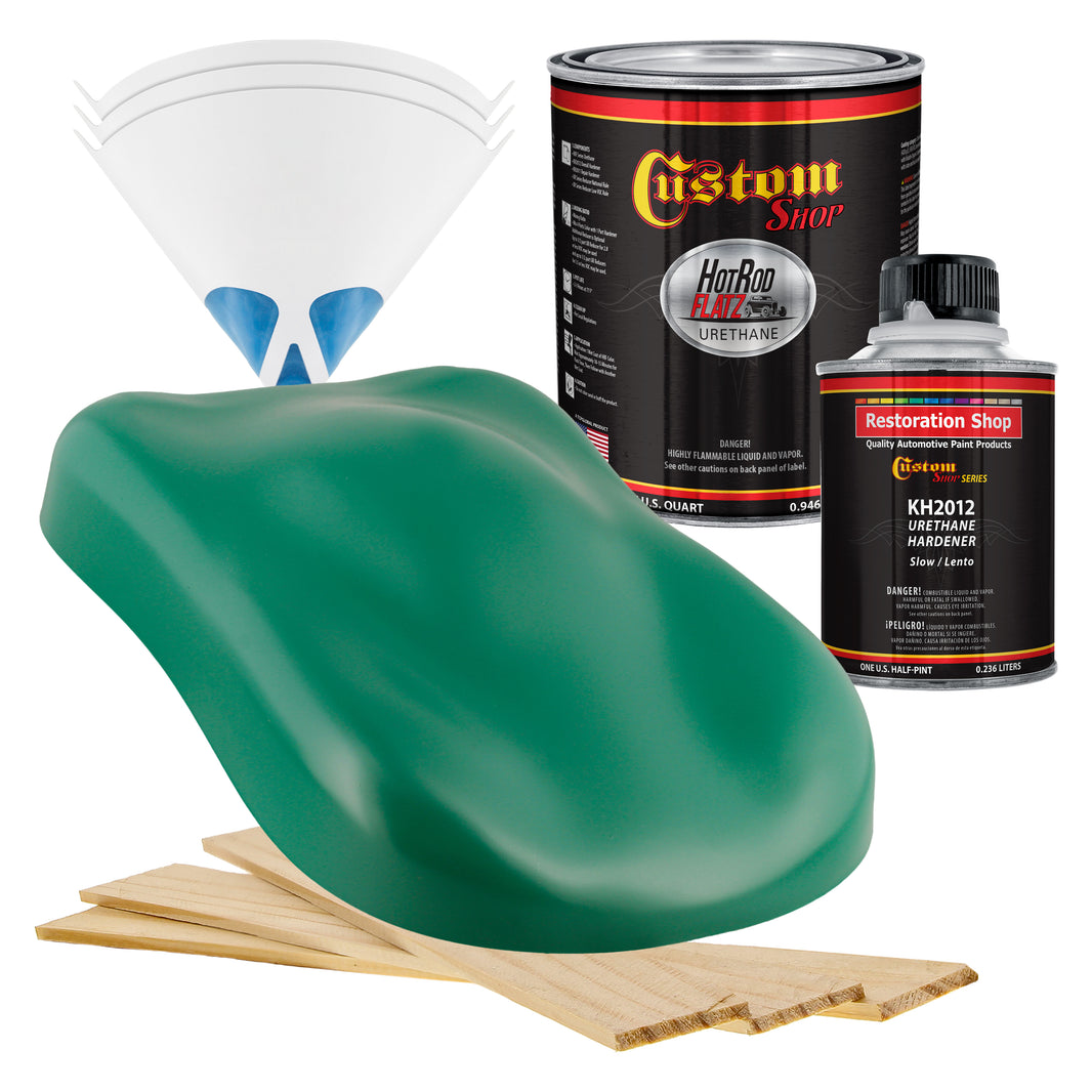 Transport Green - Hot Rod Flatz Flat Matte Satin Urethane Auto Paint - Complete Quart Paint Kit