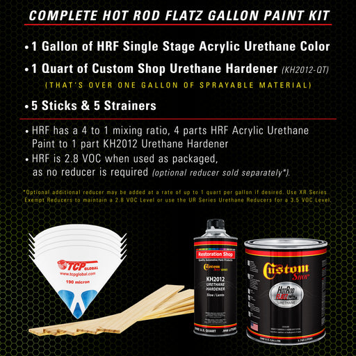 Sublime Green - Hot Rod Flatz Flat Matte Satin Urethane Auto Paint - Complete Gallon Paint Kit - Professional Low Sheen Automotive, Car Truck