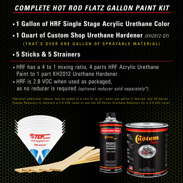 Sublime Green - Hot Rod Flatz Flat Matte Satin Urethane Auto Paint - Complete Gallon Paint Kit - Professional Low Sheen Automotive, Car Truck