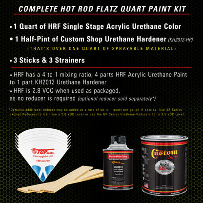 Sublime Green - Hot Rod Flatz Flat Matte Satin Urethane Auto Paint - Complete Quart Paint Kit Coating