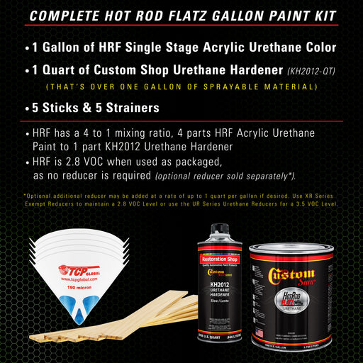 Deere Green - Hot Rod Flatz Flat Matte Satin Urethane Auto Paint - Complete Gallon Paint Kit - Professional Low Sheen Automotive, Car Truck Coating