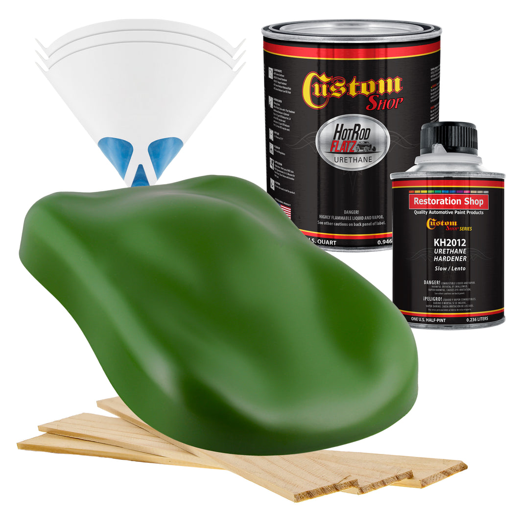 Deere Green - Hot Rod Flatz Flat Matte Satin Urethane Auto Paint - Complete Quart Paint Kit Coating