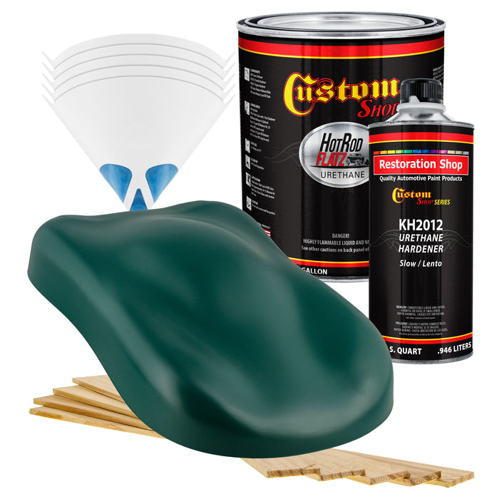 Woodland Green - Hot Rod Flatz Flat Matte Satin Urethane Auto Paint - Complete Gallon Paint Kit - Professional Low Sheen Automotive, Car Truck