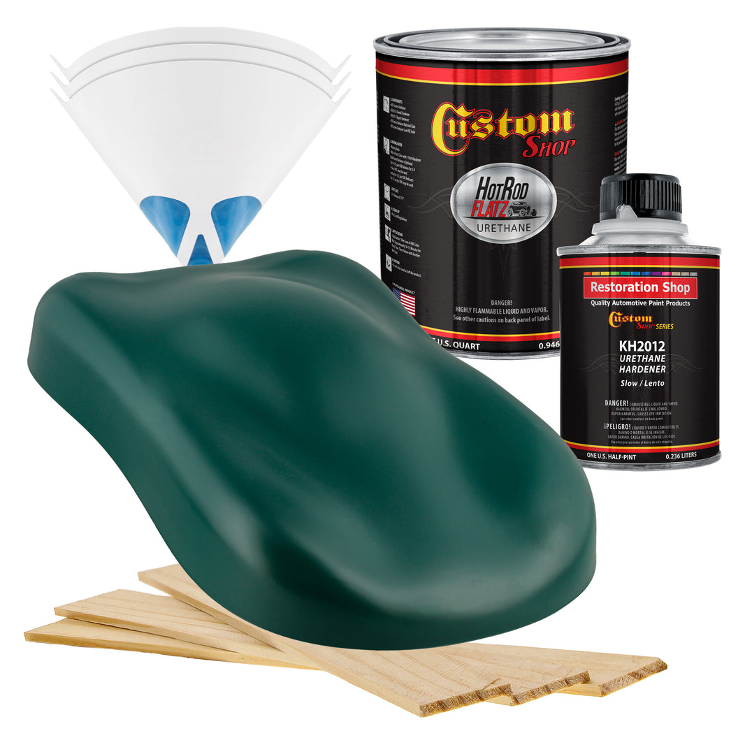 Woodland Green - Hot Rod Flatz Flat Matte Satin Urethane Auto Paint - Complete Quart Paint Kit