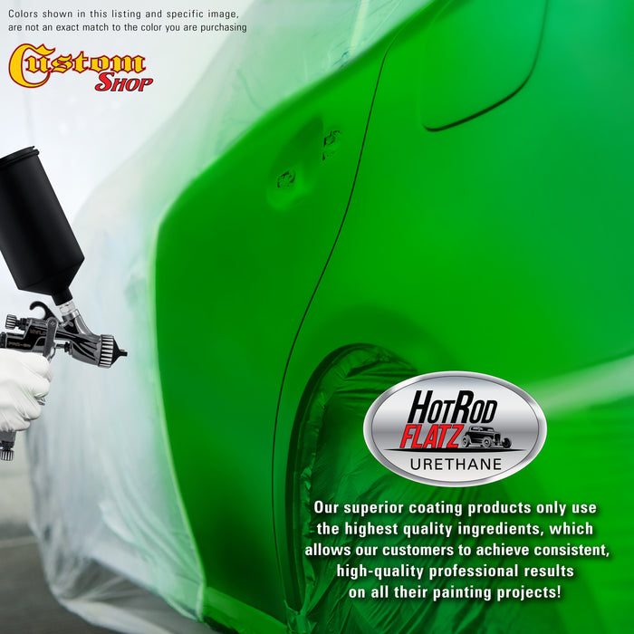 Vibrant Lime Green - Hot Rod Flatz Flat Matte Satin Urethane Auto Paint - Complete Gallon Paint Kit - Professional Low Sheen Automotive, Car Truck Coating, 4:1 Mix Ratio