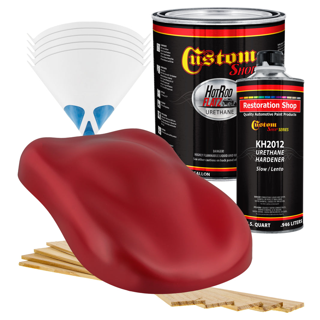 Graphic Red - Hot Rod Flatz Flat Matte Satin Urethane Auto Paint - Complete Gallon Paint Kit Coating