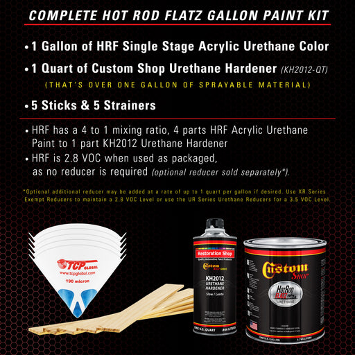 Graphic Red - Hot Rod Flatz Flat Matte Satin Urethane Auto Paint - Complete Gallon Paint Kit - Professional Low Sheen Automotive, Car Truck Coating, 4:1 Mix Ratio