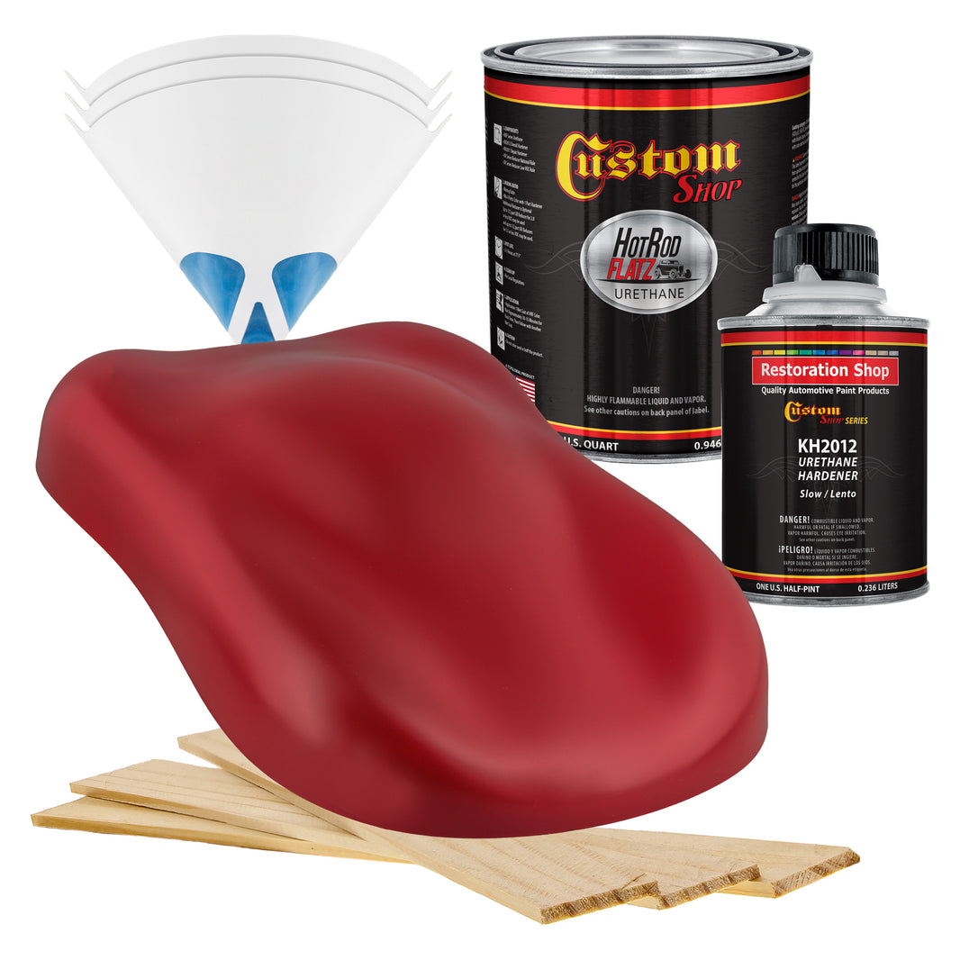 Graphic Red - Hot Rod Flatz Flat Matte Satin Urethane Auto Paint - Complete Quart Paint Kit Coating