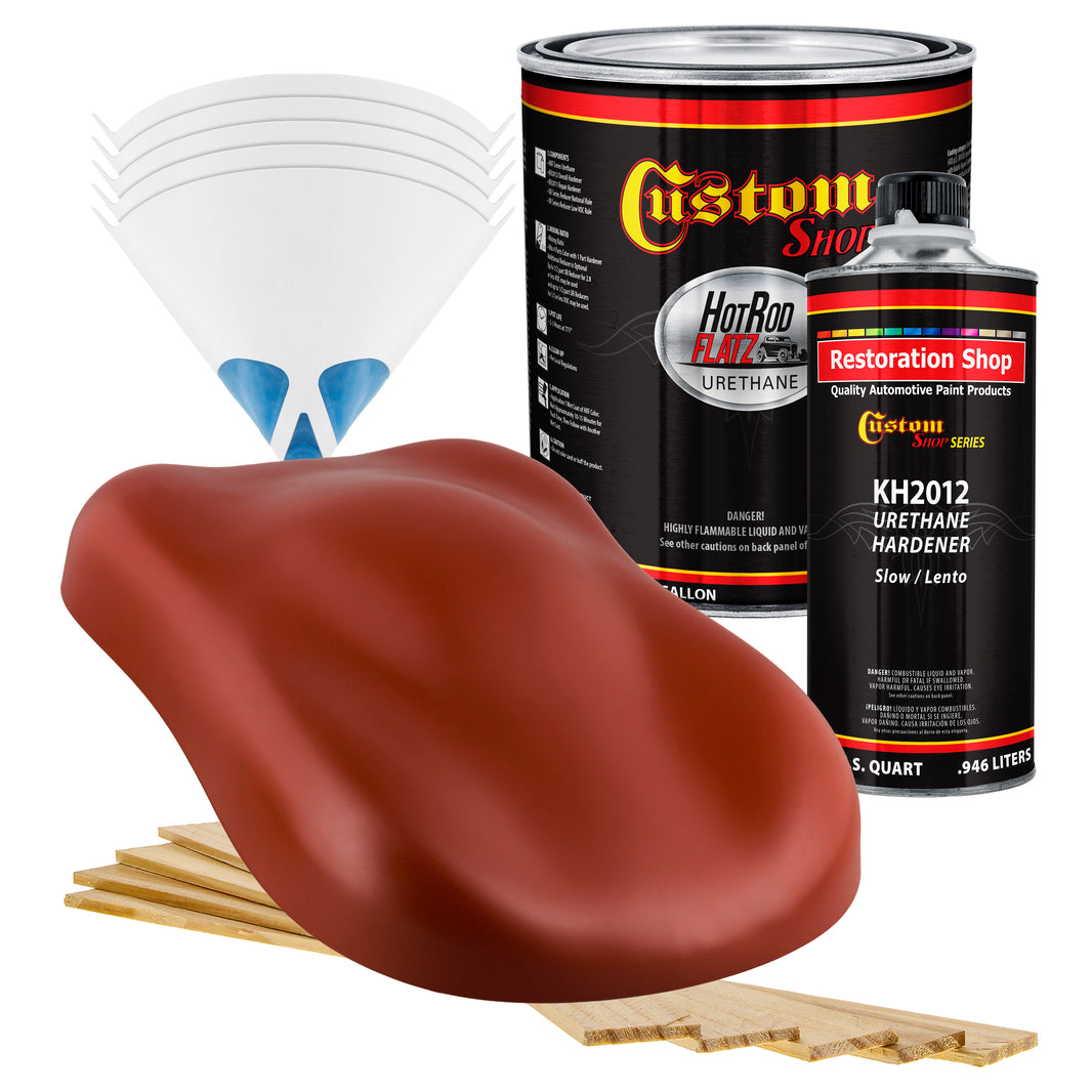Brickyard Red - Hot Rod Flatz Flat Matte Satin Urethane Auto Paint - Complete Gallon Paint Kit