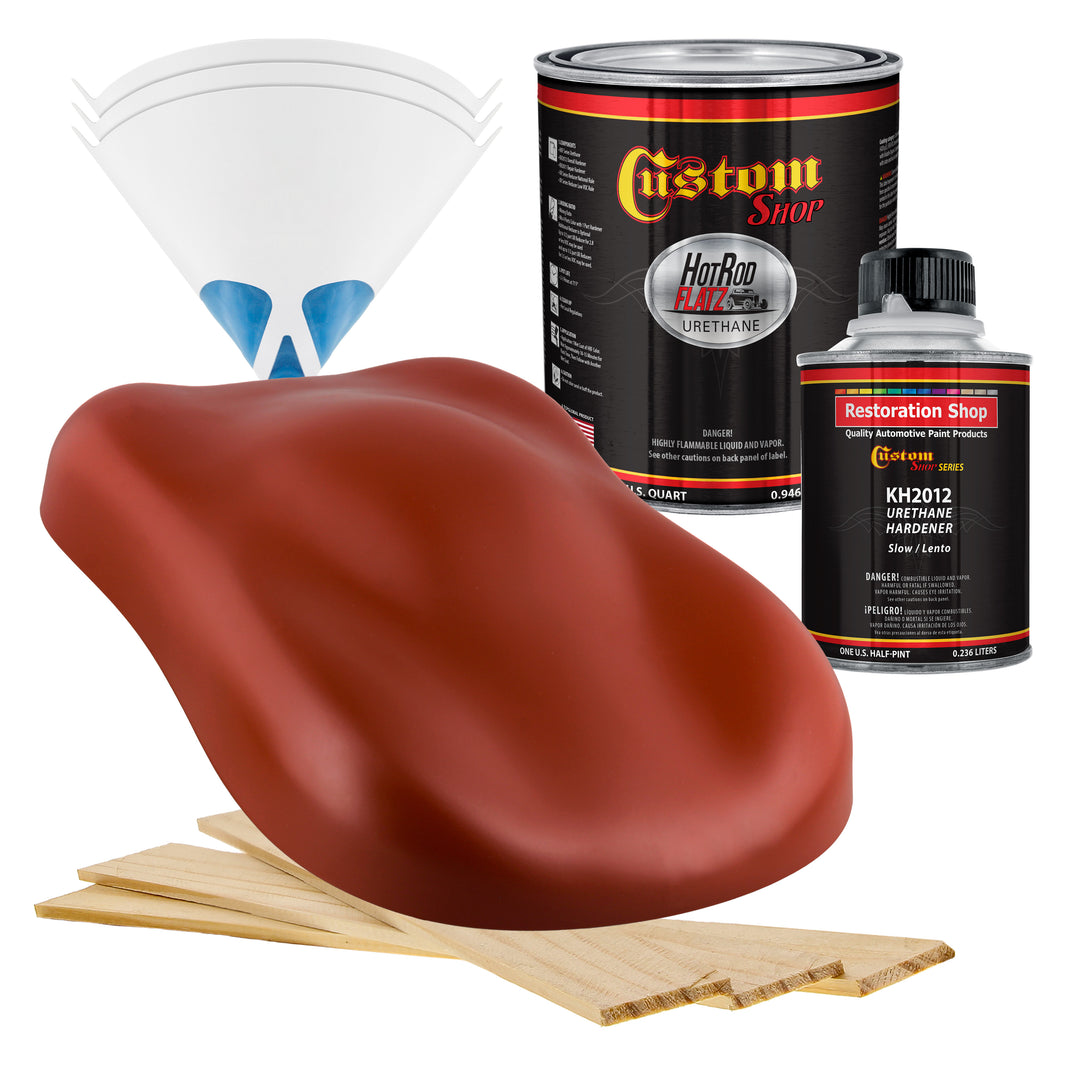Brickyard Red - Hot Rod Flatz Flat Matte Satin Urethane Auto Paint - Complete Quart Paint Kit Coating