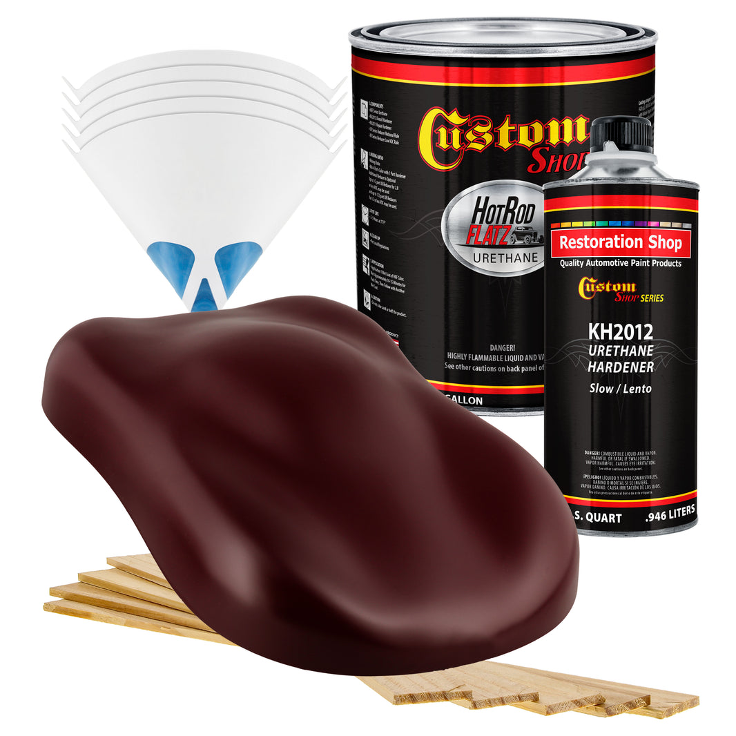 Carmine Red - Hot Rod Flatz Flat Matte Satin Urethane Auto Paint - Complete Gallon Paint Kit Coating
