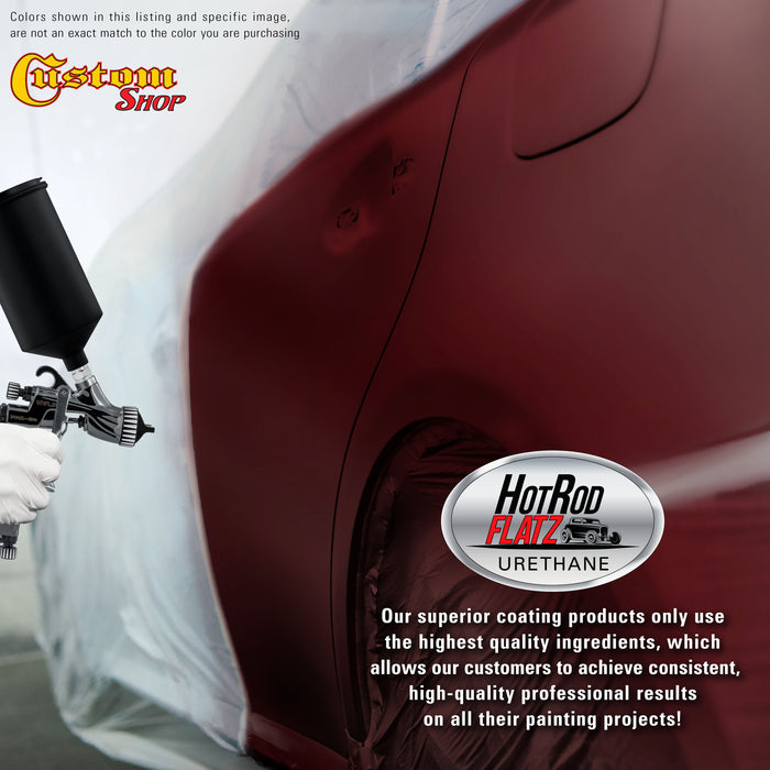 Carmine Red - Hot Rod Flatz Flat Matte Satin Urethane Auto Paint - Complete Quart Paint Kit - Professional Low Sheen Automotive, Car Truck Coating, 4:1 Mix Ratio