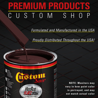 Burgundy - Hot Rod Flatz Flat Matte Satin Urethane Auto Paint - Complete Quart Paint Kit Coating, 4:1