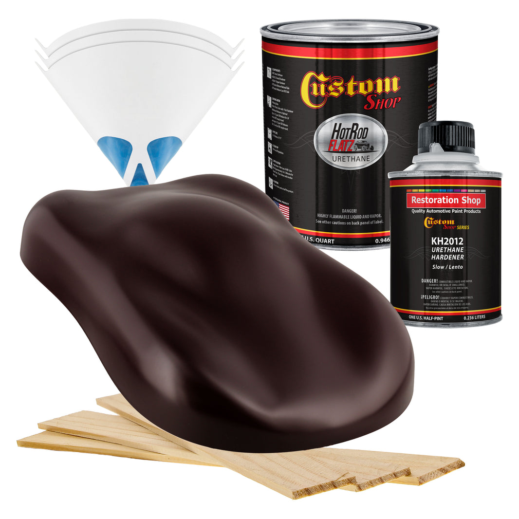 Royal Maroon - Hot Rod Flatz Flat Matte Satin Urethane Auto Paint - Complete Quart Paint Kit Coating