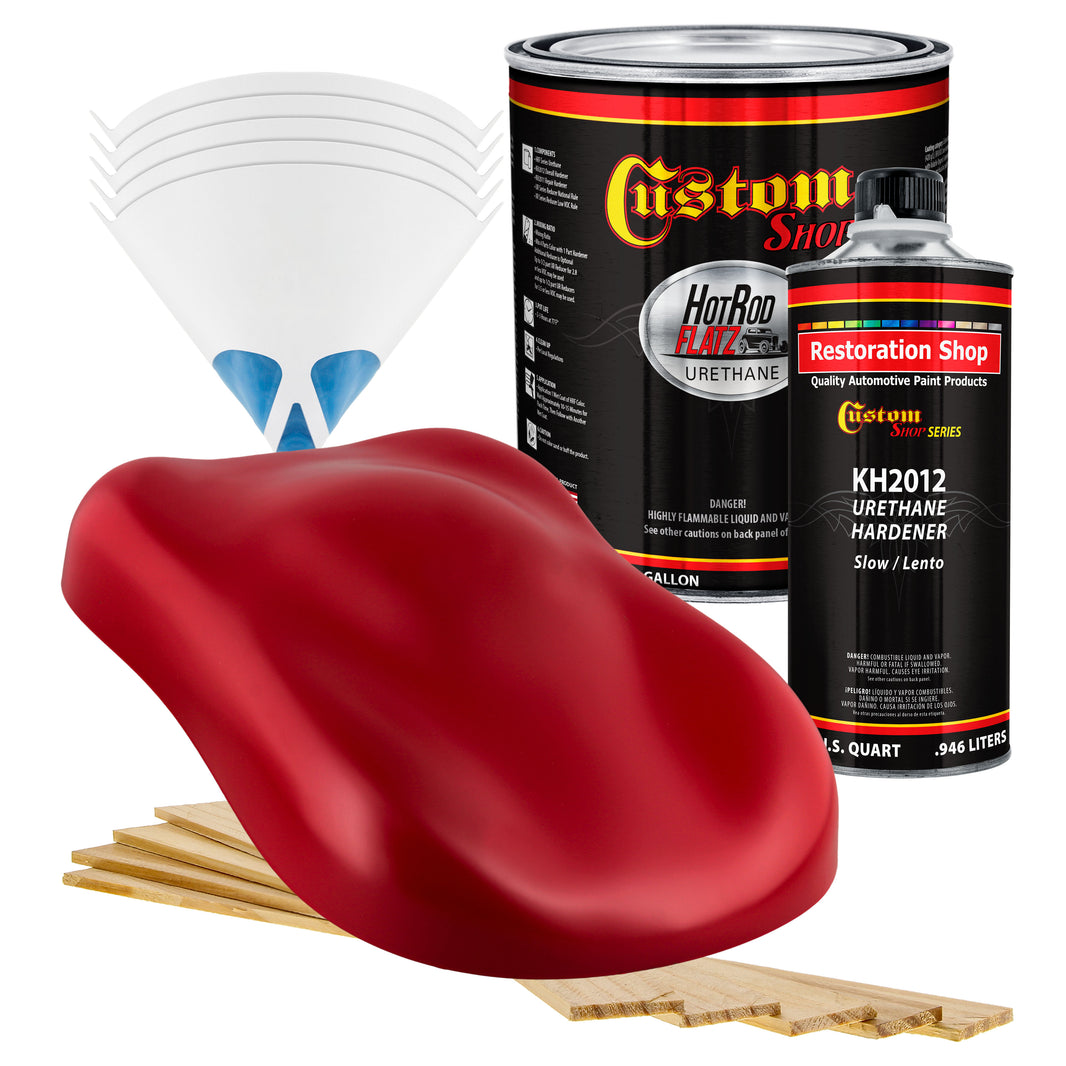 Viper Red - Hot Rod Flatz Flat Matte Satin Urethane Auto Paint - Complete Gallon Paint Kit Coating