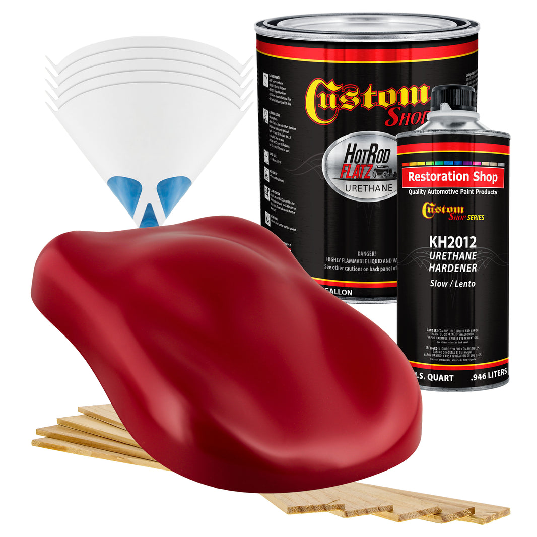 Quarter Mile Red - Hot Rod Flatz Flat Matte Satin Urethane Auto Paint - Complete Gallon Paint Kit
