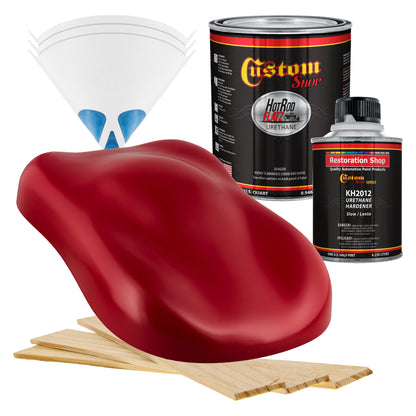 Quarter Mile Red - Hot Rod Flatz Flat Matte Satin Urethane Auto Paint - Complete Quart Paint Kit