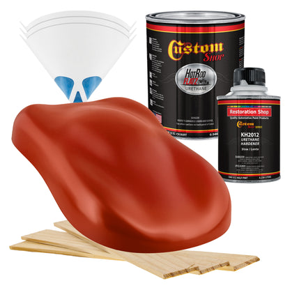 Scarlet Red - Hot Rod Flatz Flat Matte Satin Urethane Auto Paint - Complete Quart Paint Kit Coating