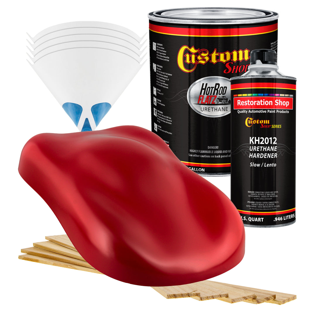 Torch Red - Hot Rod Flatz Flat Matte Satin Urethane Auto Paint - Complete Gallon Paint Kit Coating