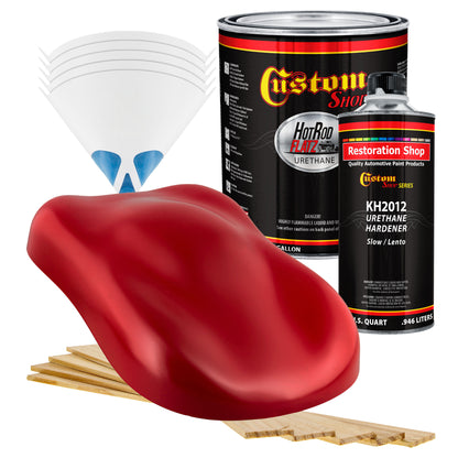 Torch Red - Hot Rod Flatz Flat Matte Satin Urethane Auto Paint - Complete Gallon Paint Kit Coating