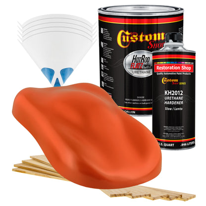 Speed Orange - Hot Rod Flatz Flat Matte Satin Urethane Auto Paint - Complete Gallon Paint Kit Coating