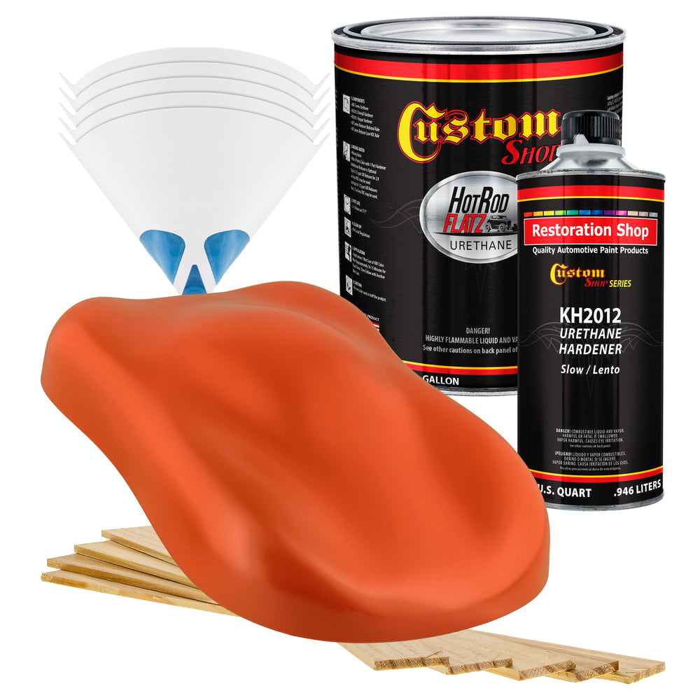 Speed Orange - Hot Rod Flatz Flat Matte Satin Urethane Auto Paint - Complete Gallon Paint Kit - Professional Low Sheen Automotive, Car Truck Coating