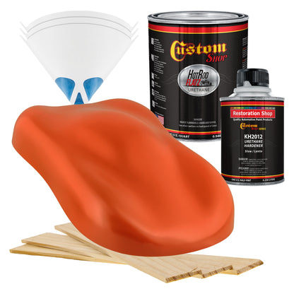 Speed Orange - Hot Rod Flatz Flat Matte Satin Urethane Auto Paint - Complete Quart Paint Kit Coating