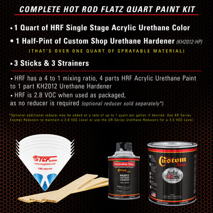 Speed Orange - Hot Rod Flatz Flat Matte Satin Urethane Auto Paint - Complete Quart Paint Kit Coating