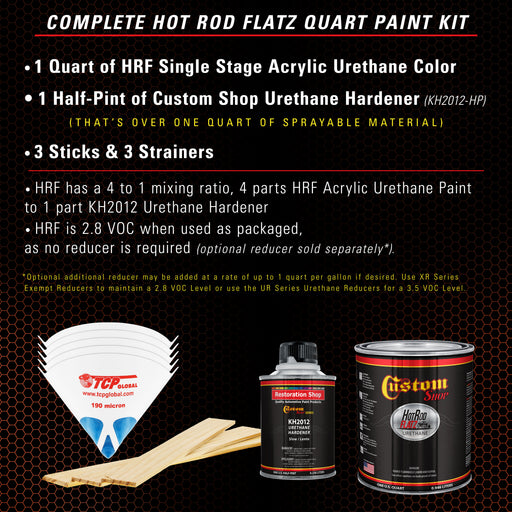 Speed Orange - Hot Rod Flatz Flat Matte Satin Urethane Auto Paint - Complete Quart Paint Kit - Professional Low Sheen Automotive, Car Truck Coating, 4:1 Mix Ratio