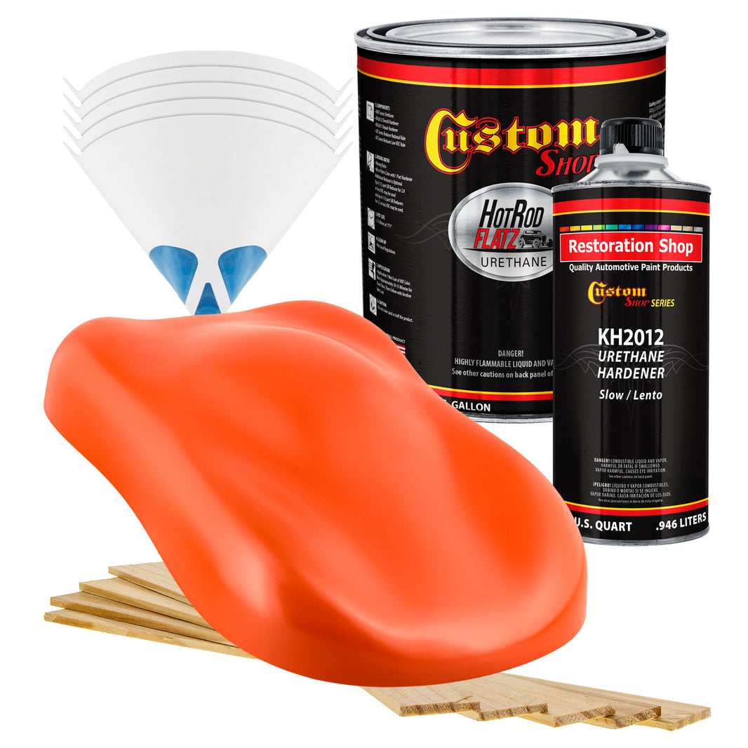 Charger Orange - Hot Rod Flatz Flat Matte Satin Urethane Auto Paint - Complete Gallon Paint Kit
