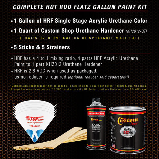 California Orange - Hot Rod Flatz Flat Matte Satin Urethane Auto Paint - Complete Gallon Paint Kit - Professional Low Sheen Automotive, Car Truck Coating, 4:1 Mix Ratio