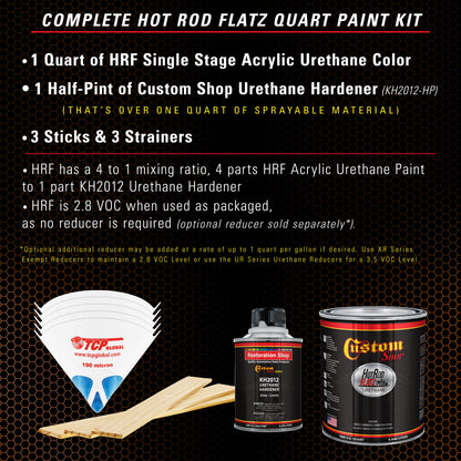 California Orange - Hot Rod Flatz Flat Matte Satin Urethane Auto Paint - Complete Quart Paint Kit