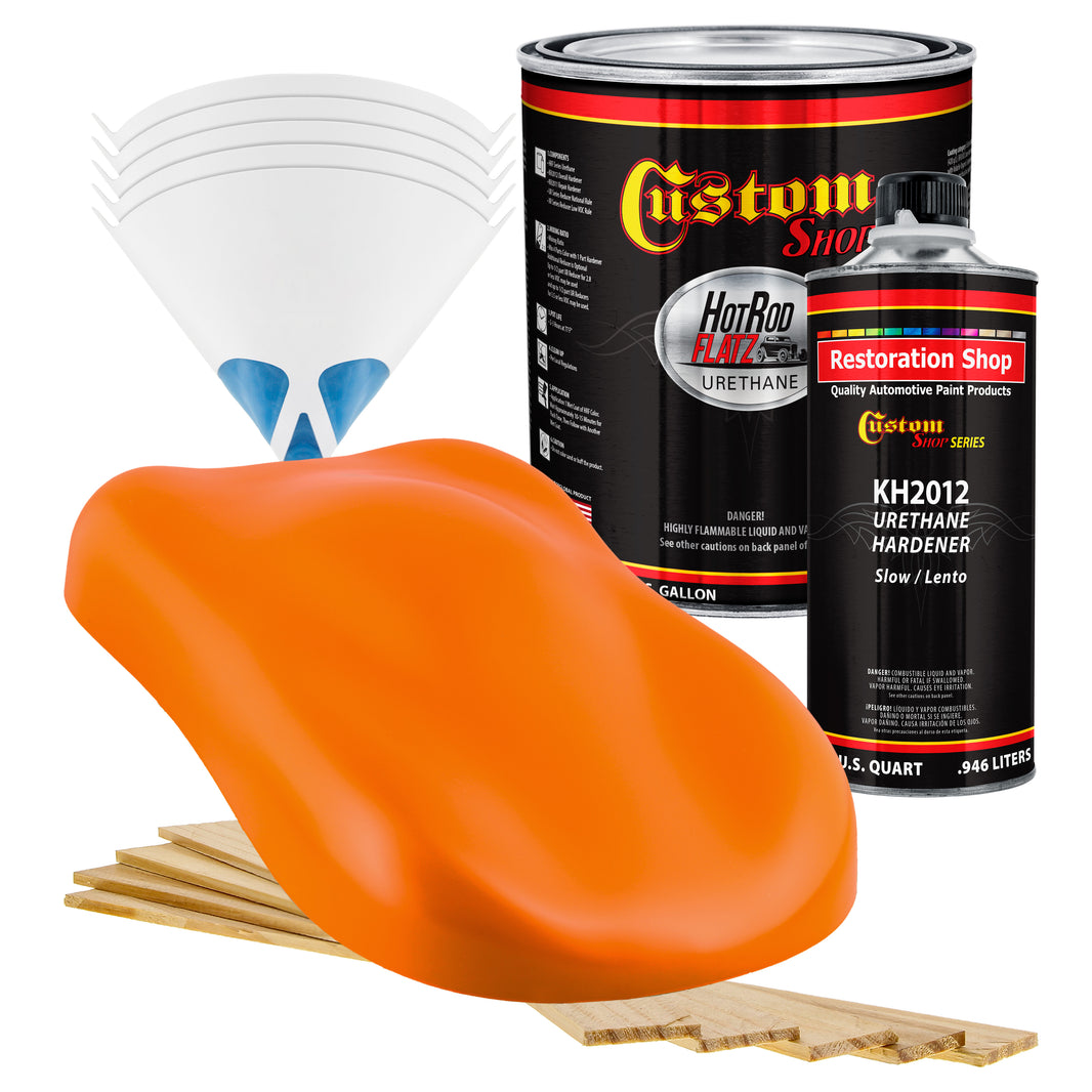 Omaha Orange - Hot Rod Flatz Flat Matte Satin Urethane Auto Paint - Complete Gallon Paint Kit Coating