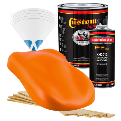 Omaha Orange - Hot Rod Flatz Flat Matte Satin Urethane Auto Paint - Complete Gallon Paint Kit Coating