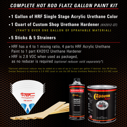 Hugger Orange - Hot Rod Flatz Flat Matte Satin Urethane Auto Paint - Complete Gallon Paint Kit - Professional Low Sheen Automotive, Car Truck Coating, 4:1 Mix Ratio