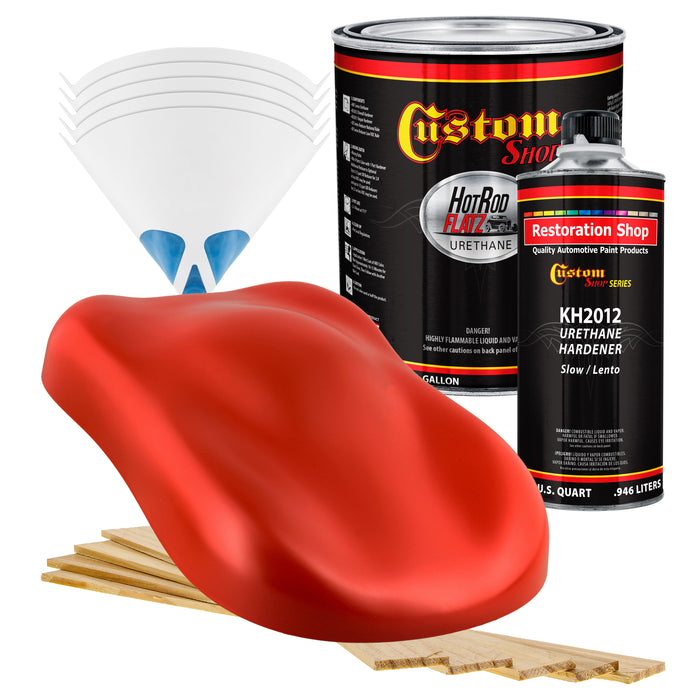 Hemi Orange - Hot Rod Flatz Flat Matte Satin Urethane Auto Paint - Complete Gallon Paint Kit - Professional Low Sheen Automotive, Car Truck Coating