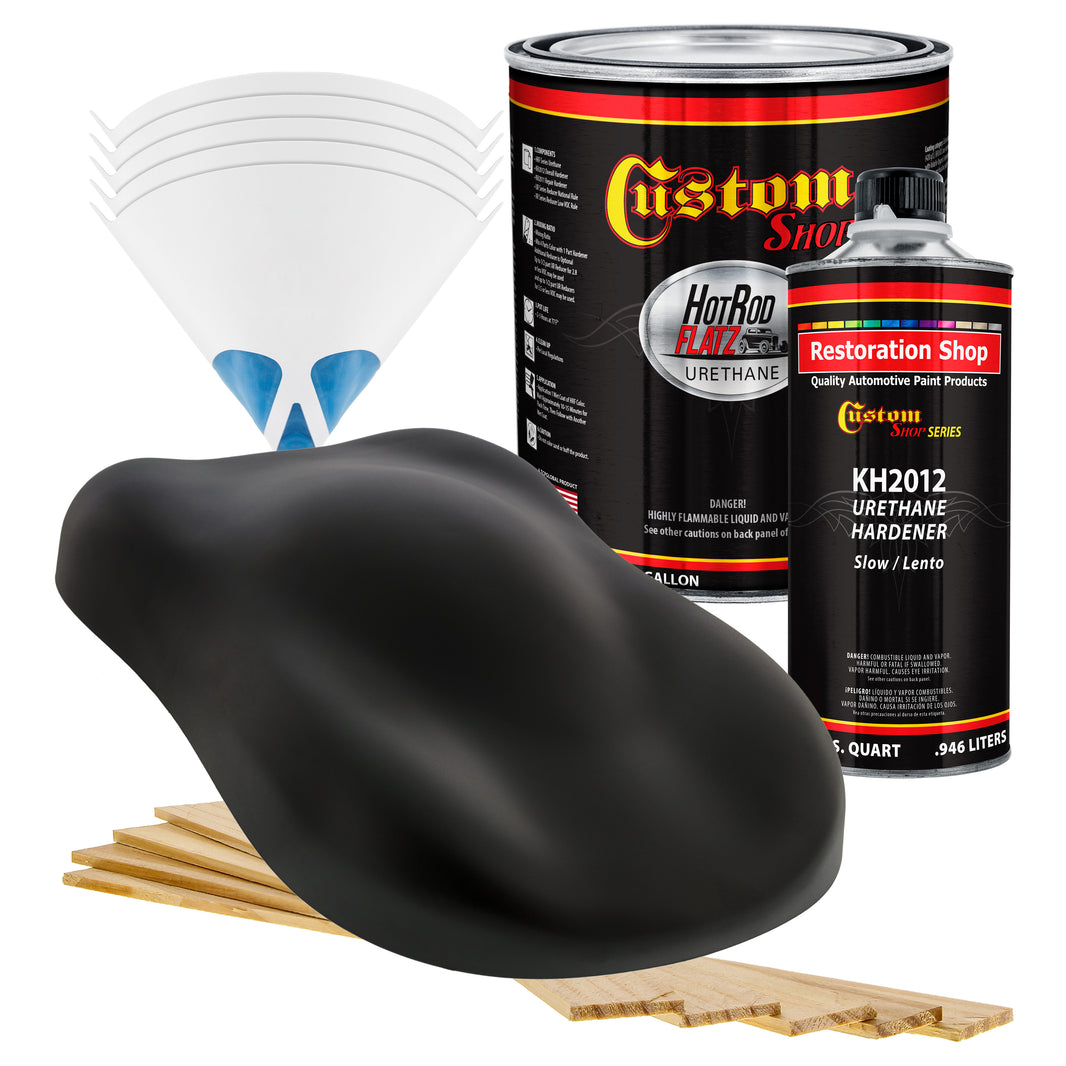 Hot Rod Black - Hot Rod Flatz Flat Matte Satin Urethane Auto Paint - Complete Gallon Paint Kit