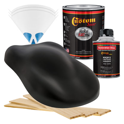 Hot Rod Black - Hot Rod Flatz Flat Matte Satin Urethane Auto Paint - Complete Quart Paint Kit Coating