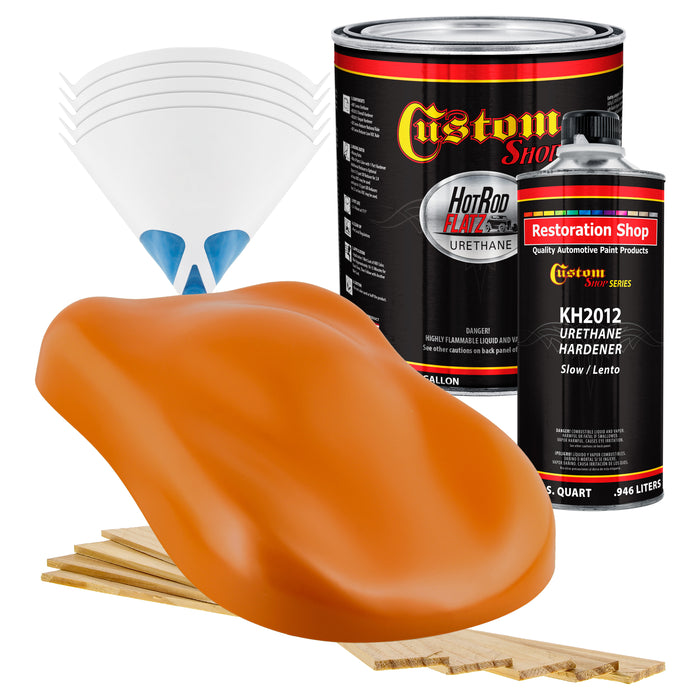 Burnt Orange - Hot Rod Flatz Flat Matte Satin Urethane Auto Paint - Complete Gallon Paint Kit - Professional Low Sheen Automotive, Car Truck Coating