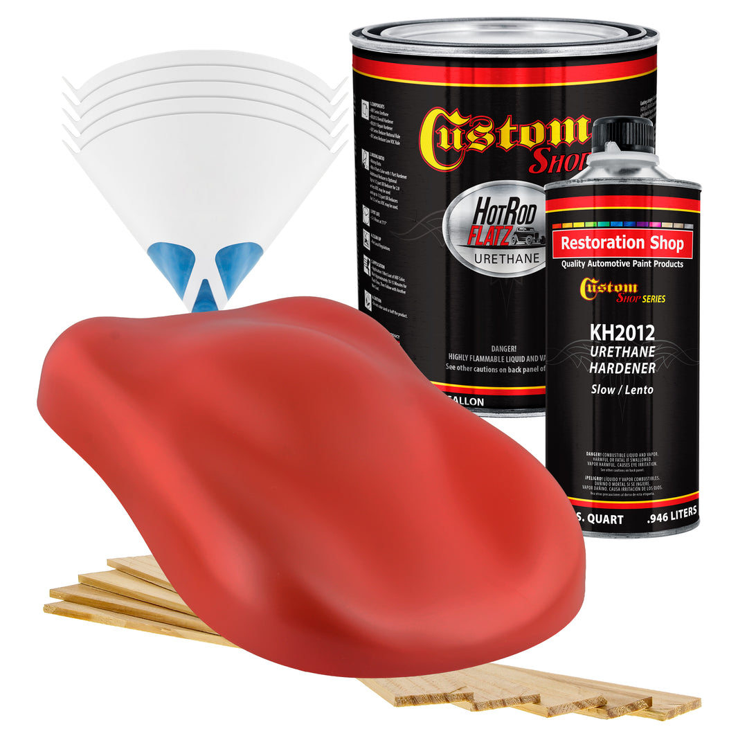 Corvette Red - Hot Rod Flatz Flat Matte Satin Urethane Auto Paint - Complete Gallon Paint Kit Coating