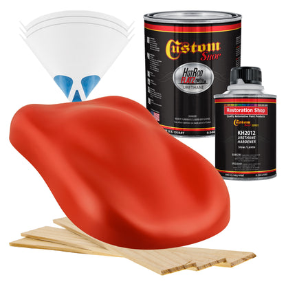Hot Rod Red - Hot Rod Flatz Flat Matte Satin Urethane Auto Paint - Complete Quart Paint Kit Coating