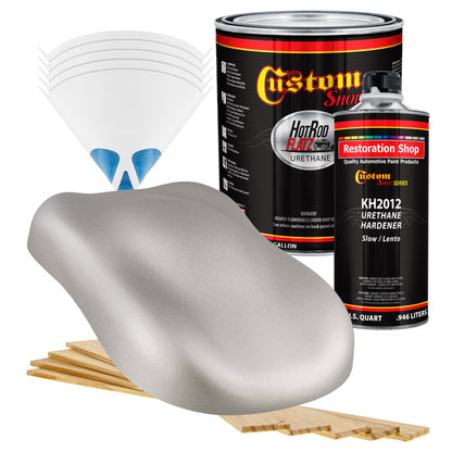 Sterling Silver Metallic - Hot Rod Flatz Flat Matte Satin Urethane Auto Paint - Complete Gallon Paint Kit