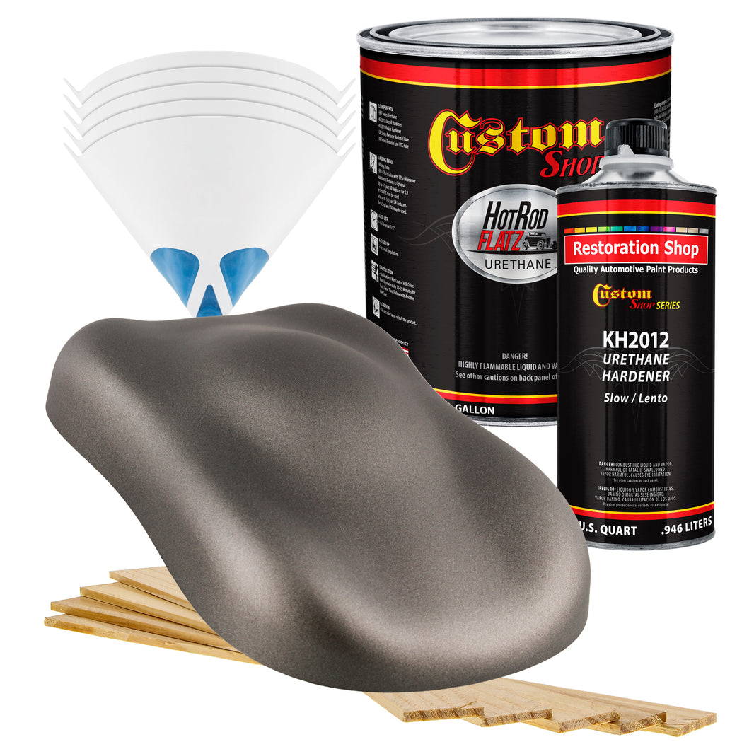 Graphite Gray Metallic - Hot Rod Flatz Flat Matte Satin Urethane Auto Paint - Complete Gallon Paint Kit
