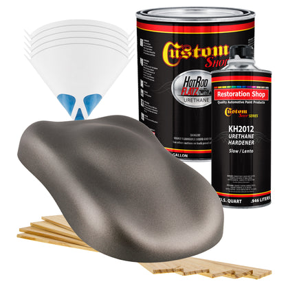 Graphite Gray Metallic - Hot Rod Flatz Flat Matte Satin Urethane Auto Paint - Complete Gallon Paint Kit