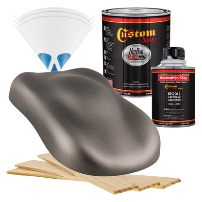 Graphite Gray Metallic - Hot Rod Flatz Flat Matte Satin Urethane Auto Paint - Complete Quart Paint Kit
