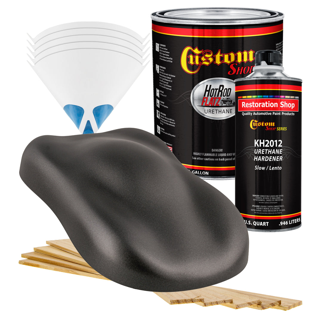 Anthracite Gray Metallic - Hot Rod Flatz Flat Matte Satin Urethane Auto Paint - Complete Gallon Paint Kit