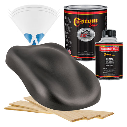 Anthracite Gray Metallic - Hot Rod Flatz Flat Matte Satin Urethane Auto Paint - Complete Quart Paint Kit