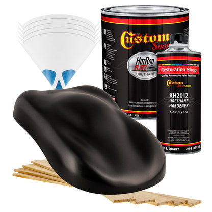 Black Metallic - Hot Rod Flatz Flat Matte Satin Urethane Auto Paint - Complete Gallon Paint Kit