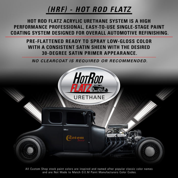 Black Metallic - Hot Rod Flatz Flat Matte Satin Urethane Auto Paint - Complete Gallon Paint Kit - Professional Low Sheen Automotive, Car Truck Coating, 4:1 Mix Ratio